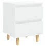 Mesita de noche patas madera pino blanco con brillo 40x35x50cm de vidaXL, Mesitas de noche - Ref: Foro24-805863, Precio: 58,8...