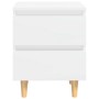 Mesita de noche patas madera pino blanco con brillo 40x35x50cm de vidaXL, Mesitas de noche - Ref: Foro24-805863, Precio: 63,5...