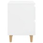 Mesita de noche patas madera pino blanco con brillo 40x35x50cm de vidaXL, Mesitas de noche - Ref: Foro24-805863, Precio: 63,5...