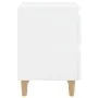 Mesita de noche patas madera pino blanco con brillo 40x35x50cm de vidaXL, Mesitas de noche - Ref: Foro24-805863, Precio: 58,8...