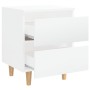 Mesita de noche patas madera pino blanco con brillo 40x35x50cm de vidaXL, Mesitas de noche - Ref: Foro24-805863, Precio: 63,5...