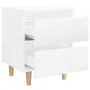 Mesita de noche patas madera pino blanco con brillo 40x35x50cm de vidaXL, Mesitas de noche - Ref: Foro24-805863, Precio: 58,8...