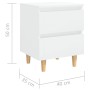 Mesita de noche patas madera pino blanco con brillo 40x35x50cm de vidaXL, Mesitas de noche - Ref: Foro24-805863, Precio: 63,5...