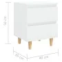 Mesita de noche patas madera pino blanco con brillo 40x35x50cm de vidaXL, Mesitas de noche - Ref: Foro24-805863, Precio: 58,8...