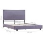 Estructura de cama de tela gris claro 140x200 cm de vidaXL, Camas y somieres - Ref: Foro24-280988, Precio: 158,91 €, Descuent...