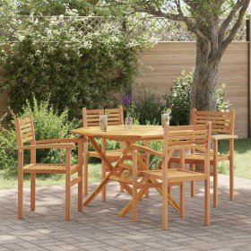 Silla 4 pcs Marrón 56 x 55 x 90.5 cm Madera de teca maciza en Sillas de jardín | Comprar online en Foru.es