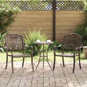 Silla de Jardín 2 pcs Bronce 55 x 56,5 x 91cm Aluminio en Sillas de jardín | Comprar online en Foru.es