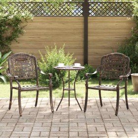 Silla de Jardín 2 pcs Bronce 55 x 56,5 x 91cm Aluminio en Sillas de jardín | Comprar online en Foru.es