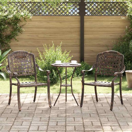 Silla de Jardín 2 pcs Bronce 55 x 56,5 x 91cm Aluminio en Sillas de jardín | Comprar online en Foru.es