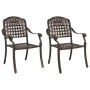 Silla de Jardín 2 pcs Bronce 55 x 56,5 x 91cm Aluminio en Sillas de jardín | Comprar online en Foru.es