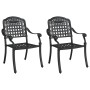 Silla de Jardín 2 pcs Negro 55 x 56,5 x 91cm Aluminio en Sillas de jardín | Comprar online en Foru.es