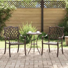 Silla de Jardín 2 pcs Bronce 56 x 55 x 92.5cm Aluminio en Sillas de jardín | Comprar online en Foru.es
