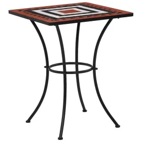 Mesa bistró de mosaico cerámica terracota y blanco 60 cm de vidaXL, Mesas de jardín - Ref: Foro24-46708, Precio: 103,73 €, De...