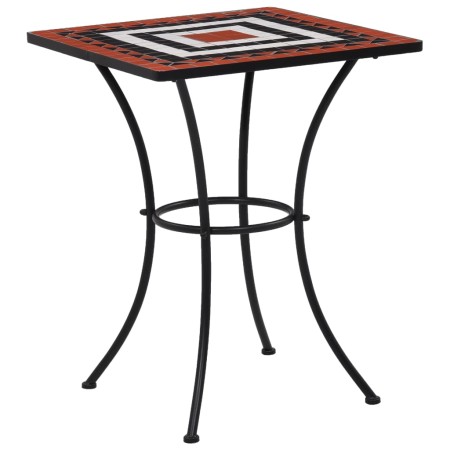 Mesa bistró de mosaico cerámica terracota y blanco 60 cm de vidaXL, Mesas de jardín - Ref: Foro24-46708, Precio: 106,30 €, De...