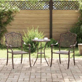 Silla de Jardín 2 pcs Bronce 64 x 62 x 93cm Aluminio en Sillas de jardín | Comprar online en Foru.es
