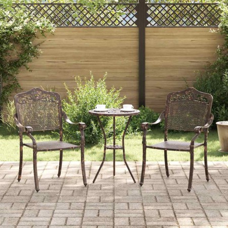 Silla de Jardín 2 pcs Bronce 64 x 62 x 93cm Aluminio en Sillas de jardín | Comprar online en Foru.es
