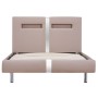 Estructura de cama con LED cuero sintético capuchino 90x200 cm de vidaXL, Camas y somieres - Ref: Foro24-280861, Precio: 151,...