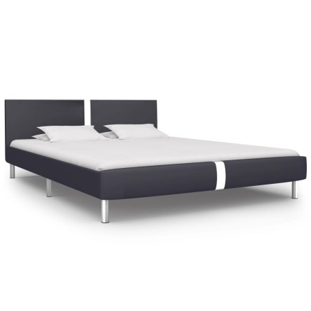 Estructura de cama de cuero sintético negro 140x200 cm de vidaXL, Camas y somieres - Ref: Foro24-280828, Precio: 158,18 €, De...
