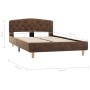 Estructura de cama de piel de ante artificial marrón 120x200 cm de vidaXL, Camas y somieres - Ref: Foro24-284938, Precio: 164...