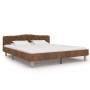 Estructura de cama de piel de ante artificial marrón 180x200 cm de vidaXL, Camas y somieres - Ref: Foro24-284941, Precio: 223...