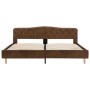 Estructura de cama de piel de ante artificial marrón 180x200 cm de vidaXL, Camas y somieres - Ref: Foro24-284941, Precio: 223...