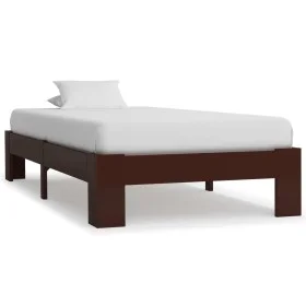 Estructura de cama madera maciza pino marrón oscuro 100x200 cm de vidaXL, Camas y somieres - Ref: Foro24-283299, Precio: 74,0...