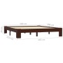 Estructura de cama madera maciza pino marrón oscuro 160x200 cm de vidaXL, Camas y somieres - Ref: Foro24-283302, Precio: 167,...