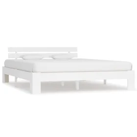 Estructura de cama de madera maciza de pino blanco 160x200 cm de vidaXL, Camas y somieres - Ref: Foro24-283158, Precio: 149,4...
