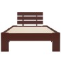 Estructura de cama madera maciza pino marrón oscuro 100x200 cm de vidaXL, Camas y somieres - Ref: Foro24-283173, Precio: 86,0...