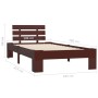 Estructura de cama madera maciza pino marrón oscuro 100x200 cm de vidaXL, Camas y somieres - Ref: Foro24-283173, Precio: 86,0...