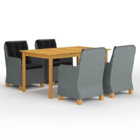 Juego de comedor para jardín de 5 piezas gris claro en Conjuntos de jardín | Comprar online en Foru.es