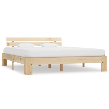 Estructura de cama de madera maciza de pino 180x200 cm de vidaXL, Camas y somieres - Ref: Foro24-283165, Precio: 131,96 €, De...