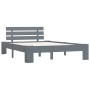 Estructura de cama de madera maciza de pino gris 140x200 cm de vidaXL, Camas y somieres - Ref: Foro24-283169, Precio: 111,34 ...