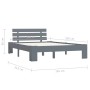 Estructura de cama de madera maciza de pino gris 140x200 cm de vidaXL, Camas y somieres - Ref: Foro24-283169, Precio: 111,34 ...