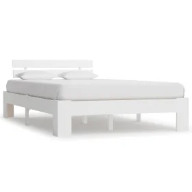 Estructura de cama de madera maciza de pino blanco 140x200 cm de vidaXL, Camas y somieres - Ref: Foro24-283157, Precio: 115,6...
