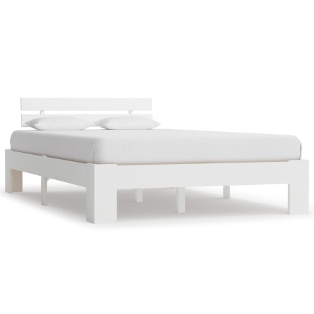 Estructura de cama de madera maciza de pino blanco 140x200 cm de vidaXL, Camas y somieres - Ref: Foro24-283157, Precio: 117,0...