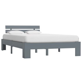 Estructura de cama de madera maciza de pino gris 120x200 cm de vidaXL, Camas y somieres - Ref: Foro24-283168, Precio: 115,93 ...