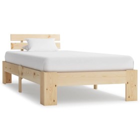 Estructura de cama de madera maciza de pino 100x200 cm de vidaXL, Camas y somieres - Ref: Foro24-283161, Precio: 133,60 €, De...
