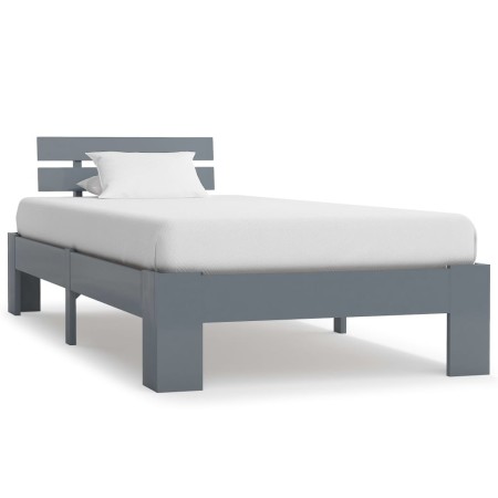 Estructura de cama de madera maciza de pino gris 100x200 cm de vidaXL, Camas y somieres - Ref: Foro24-283167, Precio: 117,44 ...