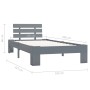 Estructura de cama de madera maciza de pino gris 100x200 cm de vidaXL, Camas y somieres - Ref: Foro24-283167, Precio: 117,44 ...