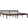 Dunkelbrauner Bettrahmen aus massivem Kiefernholz, 160 x 200 cm von vidaXL, Betten und Lattenroste - Ref: Foro24-283206, Prei...