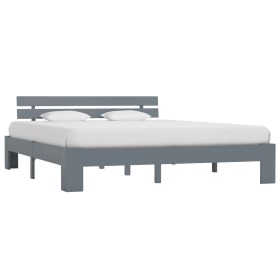 Estructura de cama de madera maciza de pino gris 180x200 cm de vidaXL, Camas y somieres - Ref: Foro24-283171, Precio: 127,01 ...