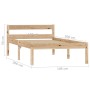 Estructura de cama de madera maciza de pino 100x200 cm de vidaXL, Camas y somieres - Ref: Foro24-283191, Precio: 94,74 €, Des...