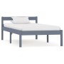 Estructura de cama de madera maciza de pino gris 90x200 cm de vidaXL, Camas y somieres - Ref: Foro24-283196, Precio: 96,42 €,...