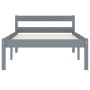 Estructura de cama de madera maciza de pino gris 90x200 cm de vidaXL, Camas y somieres - Ref: Foro24-283196, Precio: 96,42 €,...