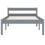 Estructura de cama de madera maciza de pino gris 90x200 cm de vidaXL, Camas y somieres - Ref: Foro24-283196, Precio: 94,94 €,...