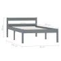 Estructura de cama de madera maciza de pino gris 90x200 cm de vidaXL, Camas y somieres - Ref: Foro24-283196, Precio: 94,94 €,...