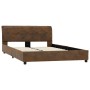 Estructura de cama de piel de ante artificial marrón 120x200 cm de vidaXL, Camas y somieres - Ref: Foro24-284890, Precio: 155...