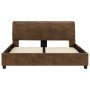 Estructura de cama de piel de ante artificial marrón 120x200 cm de vidaXL, Camas y somieres - Ref: Foro24-284890, Precio: 155...