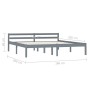 Estructura de cama de madera maciza de pino gris 180x200 cm de vidaXL, Camas y somieres - Ref: Foro24-283201, Precio: 113,15 ...